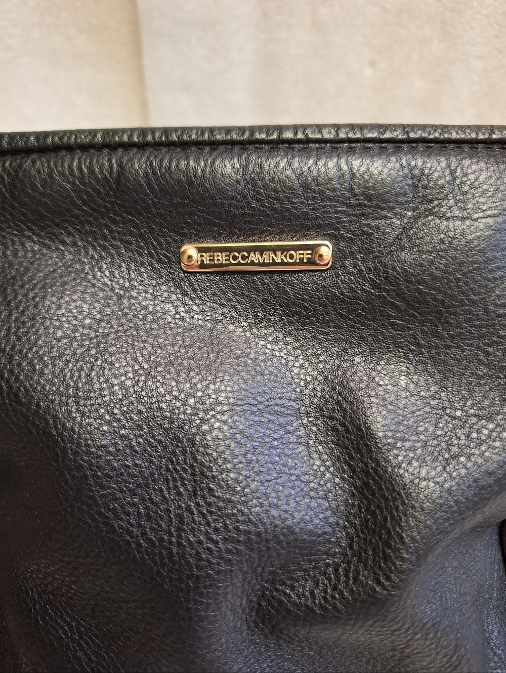 Rebecca Minkoff Cupid Satchel Black Pebbled Leather Gold Studded Bag VGUC - Picture 3 of 15